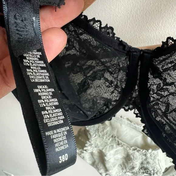 Skims Lace Bras Set Of 3 Size 40D And 38D Green Pink Black Underwire - Picture 11 of 11